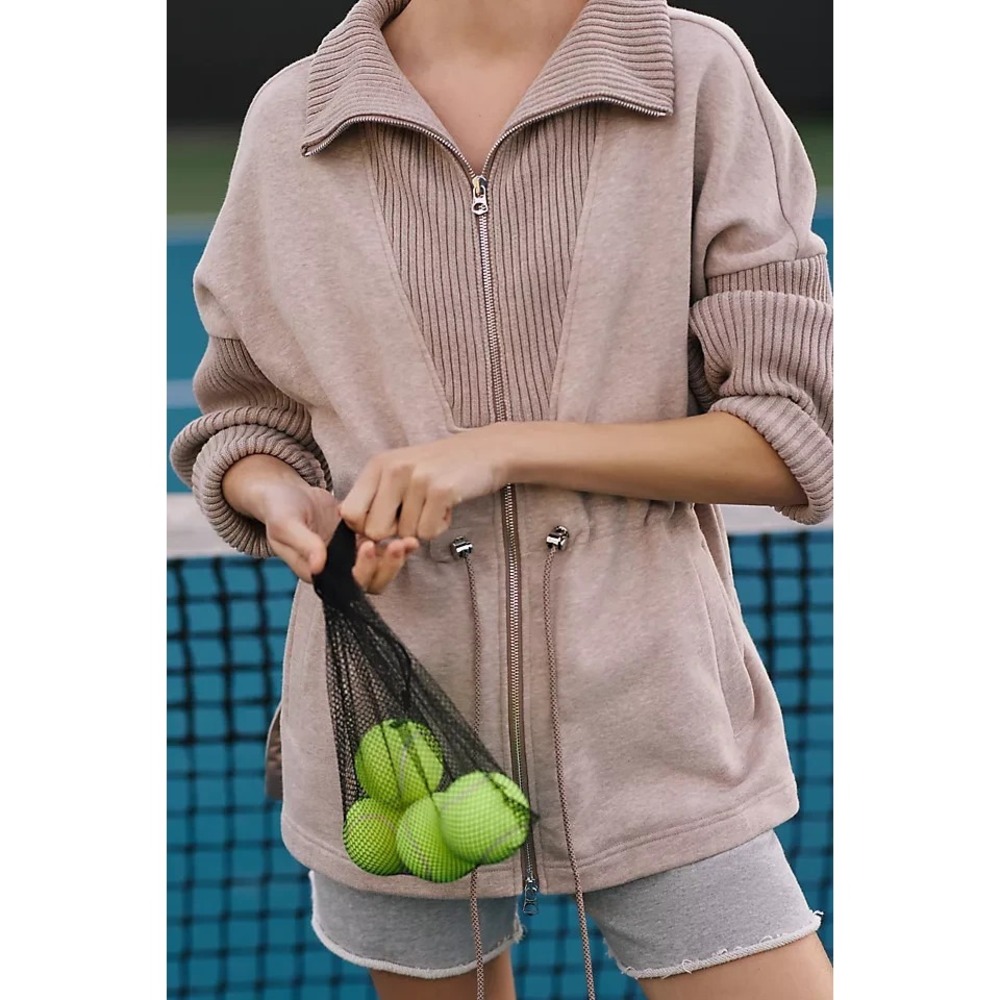 Varley Cotswold Longline Zip-Through Sweatshirt‎ Jacket Tama Women's M NWT